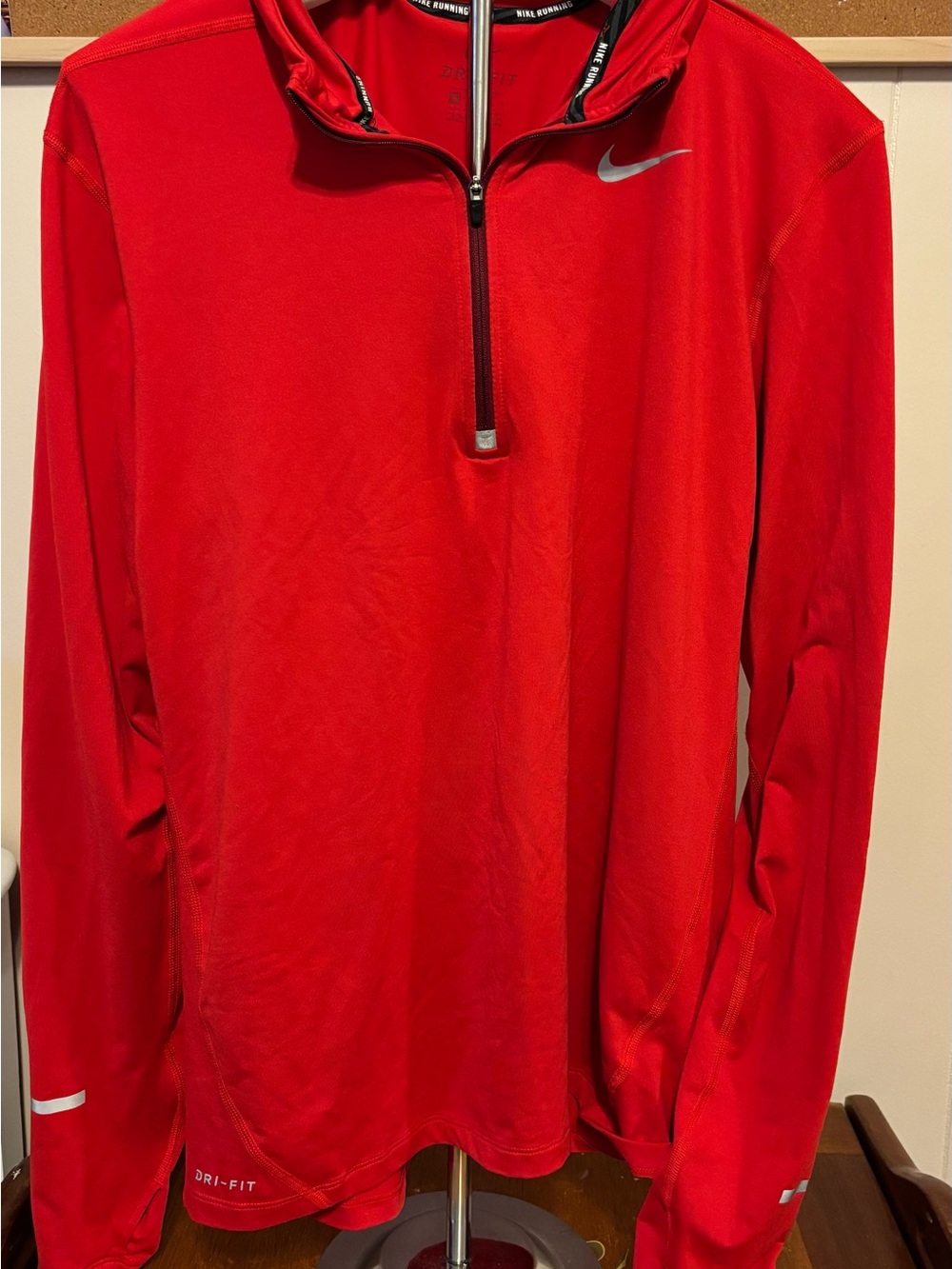 Nike Red Dri-FIT Quarter-Zip Athletic Pullover